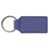 Purple with Black Engraving Rectangle Keychain - Laser Engraved Leatherette