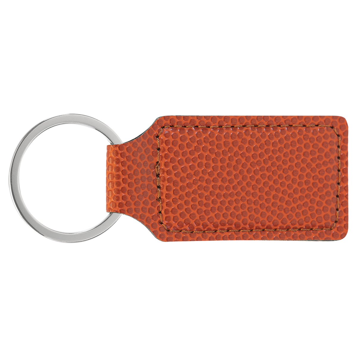 Basketball with Black Engraving Rectangle Keychain - Laser Engraved Leatherette