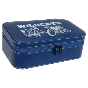 Leatherette Jewelry Box - 7.5" with Mirror & Compartments - Laser Engraved Leatherette