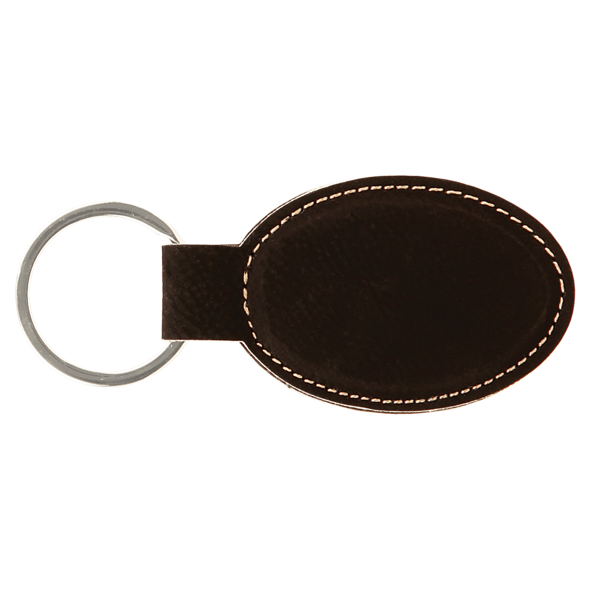 Oval Keychain - Laser Engraved Leatherette