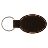 Oval Keychain - Laser Engraved Leatherette