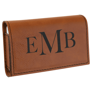Leatherette Pill Box - 7-Day Organizer with Compartments - Laser Engraved Leatherette
