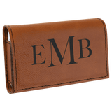 Leatherette Pill Box - 7-Day Organizer with Compartments - Laser Engraved Leatherette