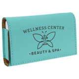 Leatherette Pill Box - 7-Day Organizer with Compartments - Laser Engraved Leatherette