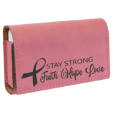 Leatherette Pill Box - 7-Day Organizer with Compartments - Laser Engraved Leatherette