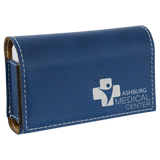 Leatherette Pill Box - 7-Day Organizer with Compartments - Laser Engraved Leatherette