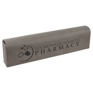 Leatherette Pill Box - 7-Day Organizer with Compartments - Laser Engraved Leatherette