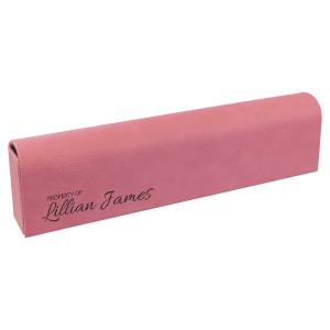 Leatherette Pill Box - 7-Day Organizer with Compartments - Laser Engraved Leatherette