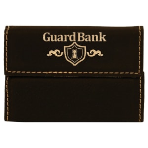 Hard Business Card Holder - Laser Engraved Leatherette