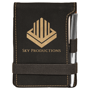 Mini Notepad with Pen - Laser Engraved Leatherette