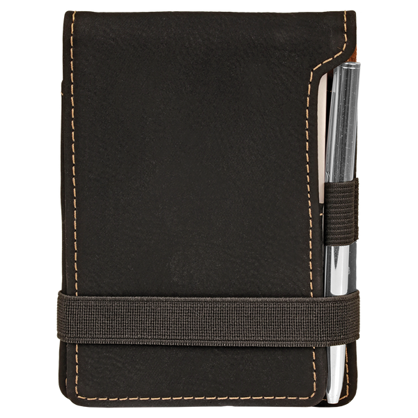 Mini Notepad with Pen - Laser Engraved Leatherette