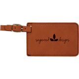 Rawhide with Black Engraving Luggage Tag - Laser Engraved Leatherette