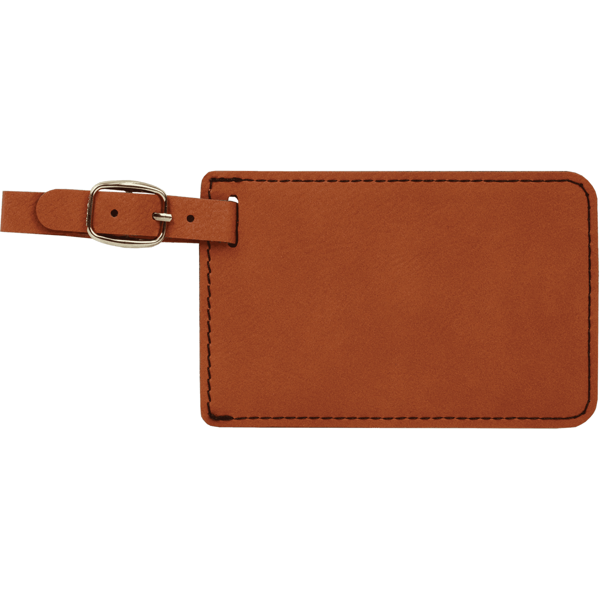 Rawhide with Black Engraving Luggage Tag - Laser Engraved Leatherette
