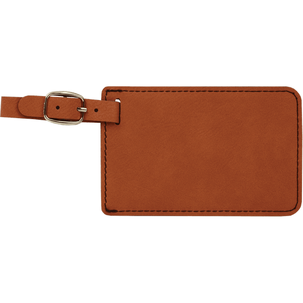 Rawhide with Black Engraving Luggage Tag - Laser Engraved Leatherette