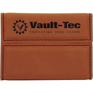 Rawhide with Black Engraving Hard Business Card Holder - Laser Engraved Leatherette