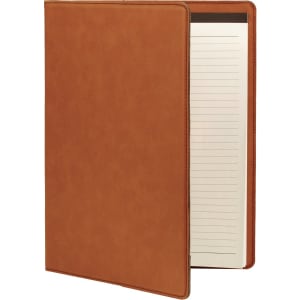 Rawhide with Black Engraving Portfolio with Notepad - Laser Engraved Leatherette