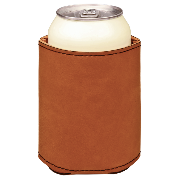 Rawhide with Black Engraving Beverage Holder - Laser Engraved Corporate Gift
