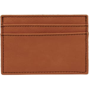 Rawhide with Black Engraving Wallet Clip - Laser Engraved Leatherette