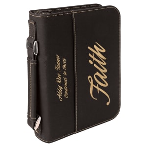 Book/Bible Cover with Handle and Zipper - Laser Engraved Gift