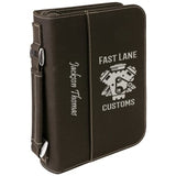 Book/Bible Cover with Handle and Zipper - Laser Engraved Gift
