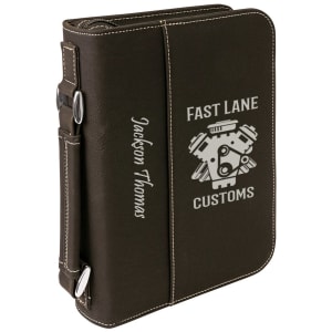Book/Bible Cover with Handle and Zipper - Laser Engraved Gift