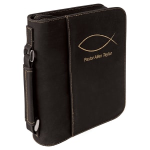 Book/Bible Cover with Handle and Zipper - Laser Engraved Gift