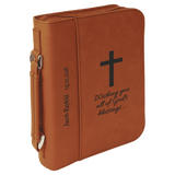 Book/Bible Cover with Handle and Zipper - Laser Engraved Gift