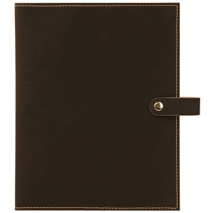 Black with Gold Engraving Book/Bible Cover with Snap Closure - Laser Engraved Leatherette