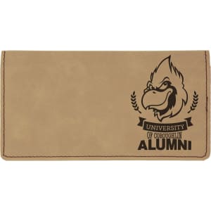 Light Brown with Black Engraving Checkbook Cover - Laser Engraved Leatherette