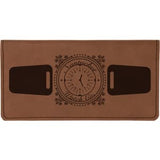 Dark Brown with Black Engraving Checkbook Cover - Laser Engraved Leatherette
