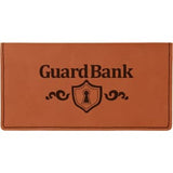 Rawhide with Black Engraving Checkbook Cover - Laser Engraved Leatherette