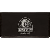 Black with Silver Engraving Checkbook Cover - Laser Engraved Leatherette