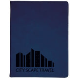 Blue with Black Engraving Portfolio with Notepad - Laser Engraved Leatherette