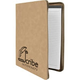 Leatherette Zipper Portfolio with Notepad - Laser Engraved Leatherette