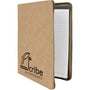 Leatherette Zipper Portfolio with Notepad - Laser Engraved Leatherette