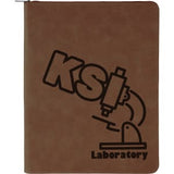 Leatherette Zipper Portfolio with Notepad - Laser Engraved Leatherette