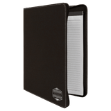 Black with Silver Engraving Leatherette Zipper Portfolio with Notepad - Laser Engraved Leatherette