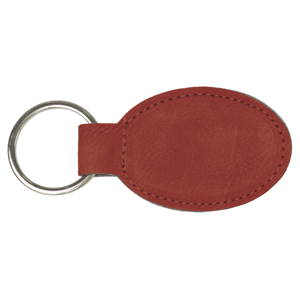 Oval Keychain - Laser Engraved Leatherette