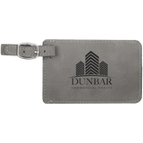 Gray with Black Engraving Luggage Tag - Laser Engraved Leatherette