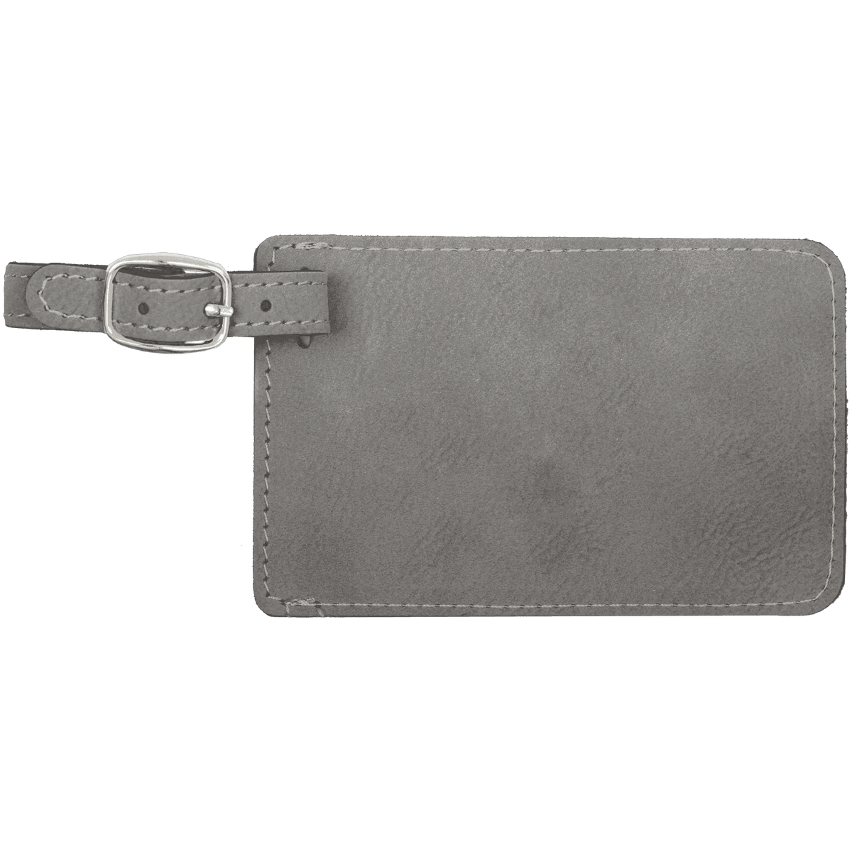 Gray with Black Engraving Luggage Tag - Laser Engraved Leatherette