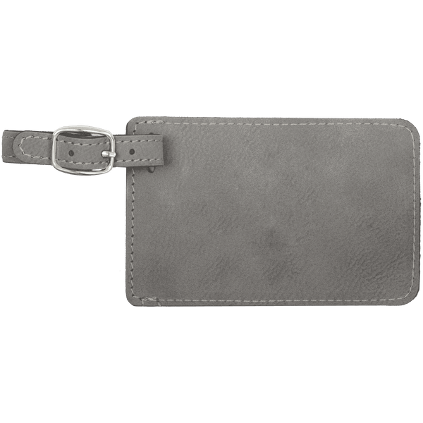 Gray with Black Engraving Luggage Tag - Laser Engraved Leatherette