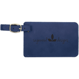 Blue with Black Engraving Luggage Tag - Laser Engraved Leatherette
