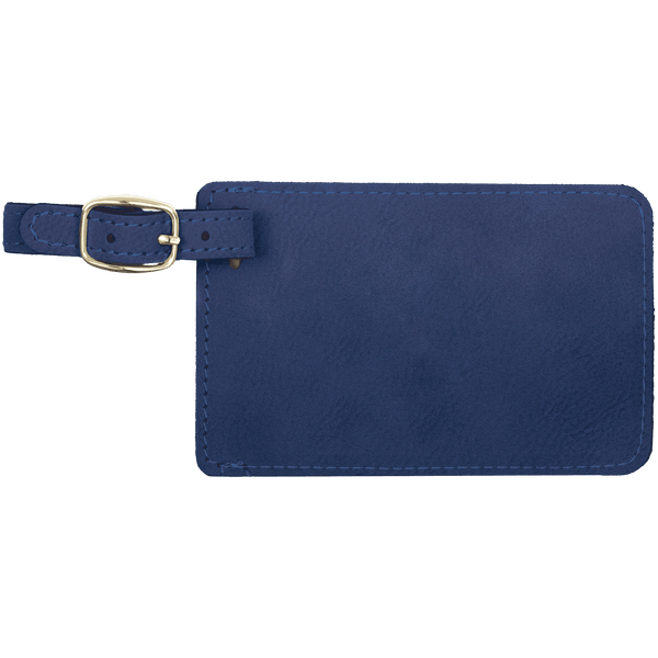 Blue with Black Engraving Luggage Tag - Laser Engraved Leatherette