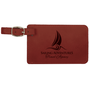 Rose with Black Engraving Luggage Tag - Laser Engraved Leatherette