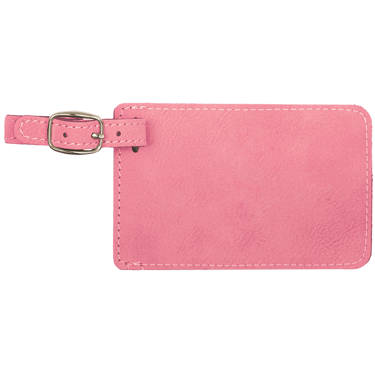 Pink with Black Engraving Luggage Tag - Laser Engraved Leatherette