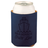 Blue with Black Engraving Beverage Holder - Laser Engraved Corporate Gift