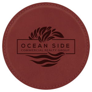 Rose with Black Engraving Round Single Coaster - Laser Engraved Gift