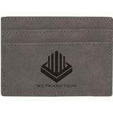 Gray with Black Engraving Wallet Clip - Laser Engraved Leatherette