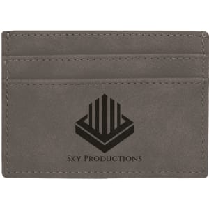 Gray with Black Engraving Wallet Clip - Laser Engraved Leatherette