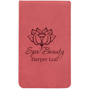 Pink with Black Engraving 7-Piece Manicure Gift Set - Laser Engraved Leatherette